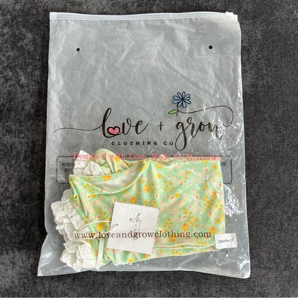 NWT Love & Grow Green Floral Easter Romper Size 2T - Picture 8 of 8